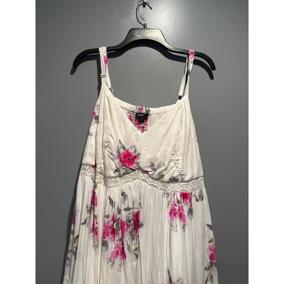 Torrid Women’s 2 (18–20) Floral Midi Dress Smocked Back Cottagecore Chic - Picture 5 of 9